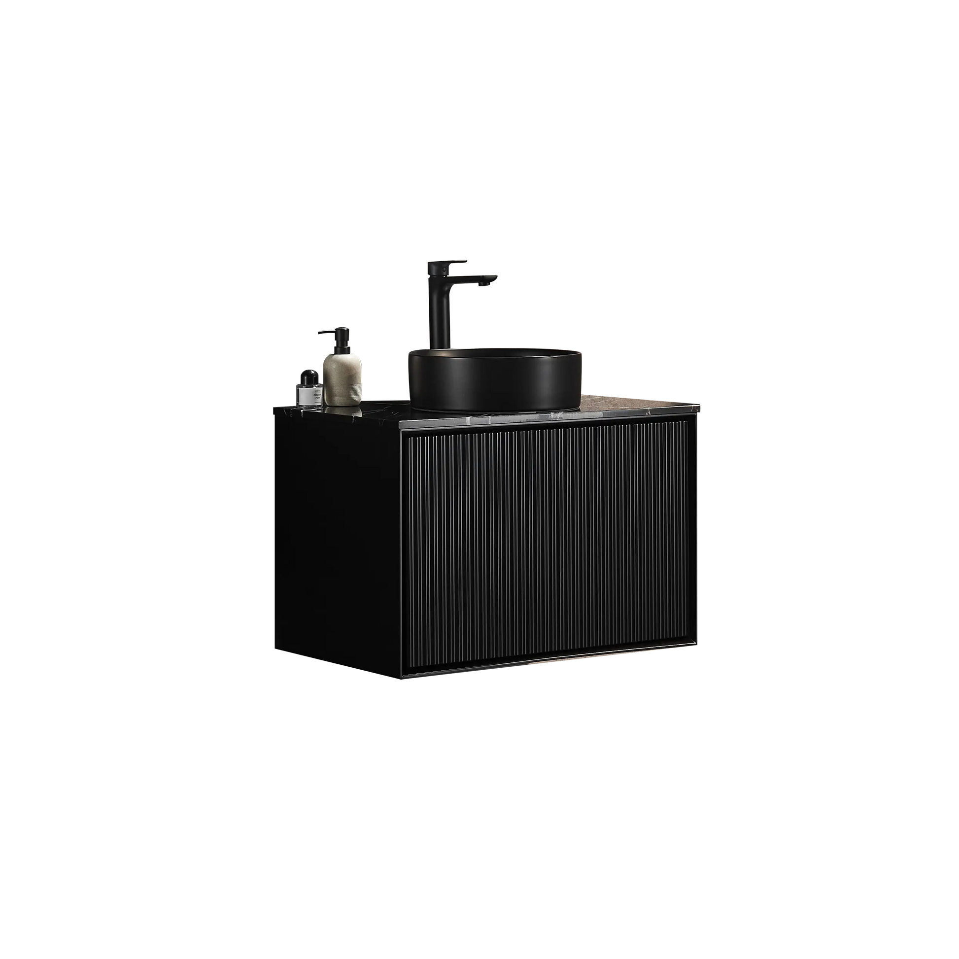 Kirribilli Wall Hung PVC Cabinet 750mm (Matte Black) - Clearance Poseidon