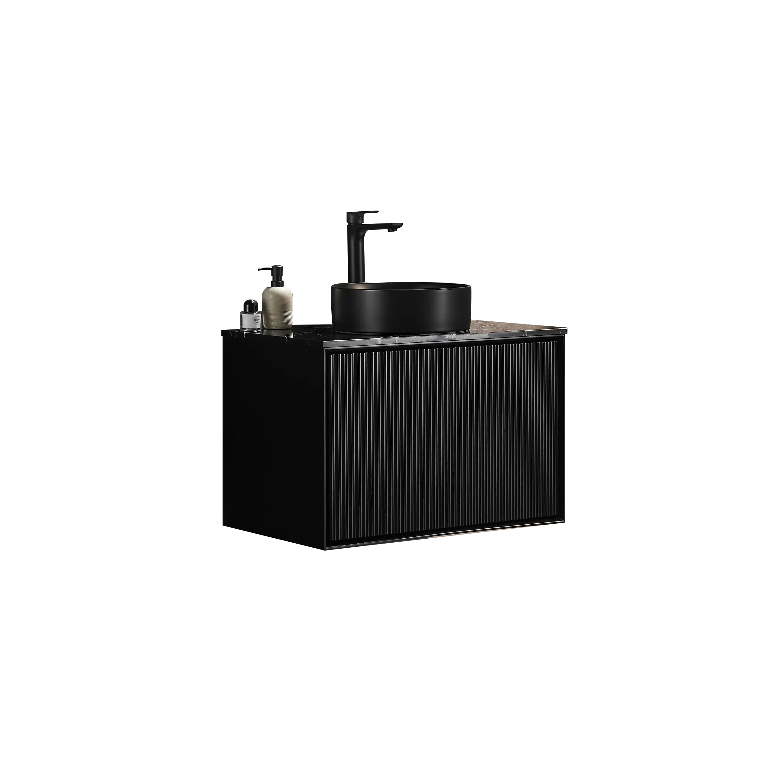 Kirribilli Wall Hung PVC Cabinet 750mm (Matte Black) - Clearance Poseidon