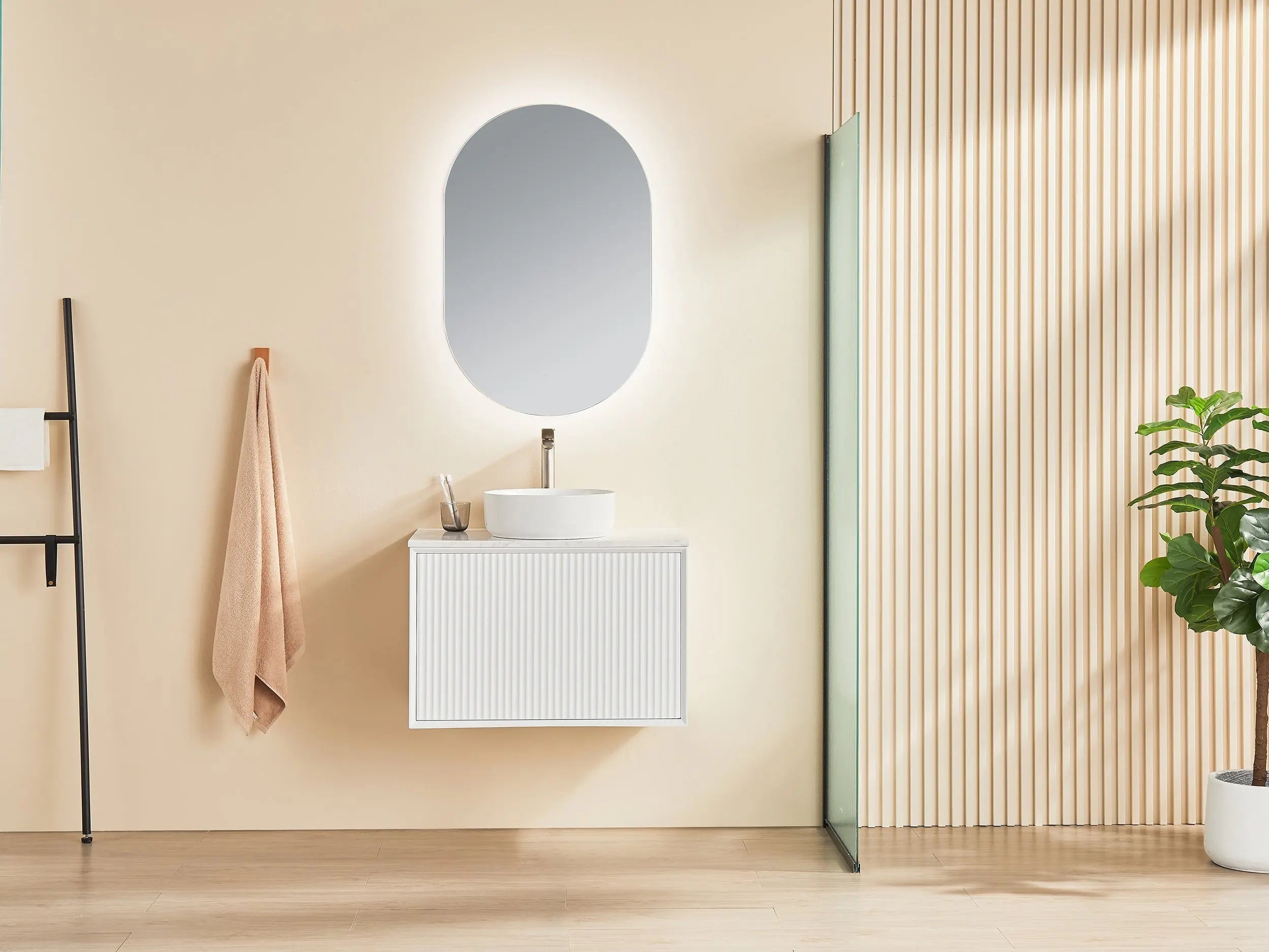 Kirribilli Wall Hung PVC Cabinet 750mm (Matte White) - Clearance Poseidon