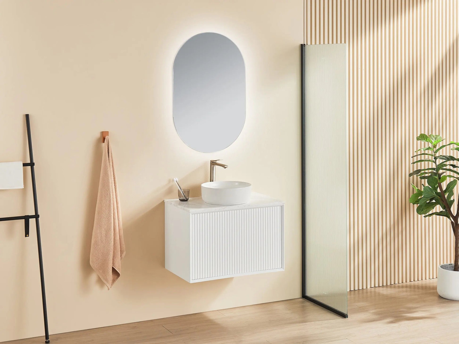 Kirribilli Wall Hung PVC Cabinet 750mm (Matte White) - Clearance Poseidon