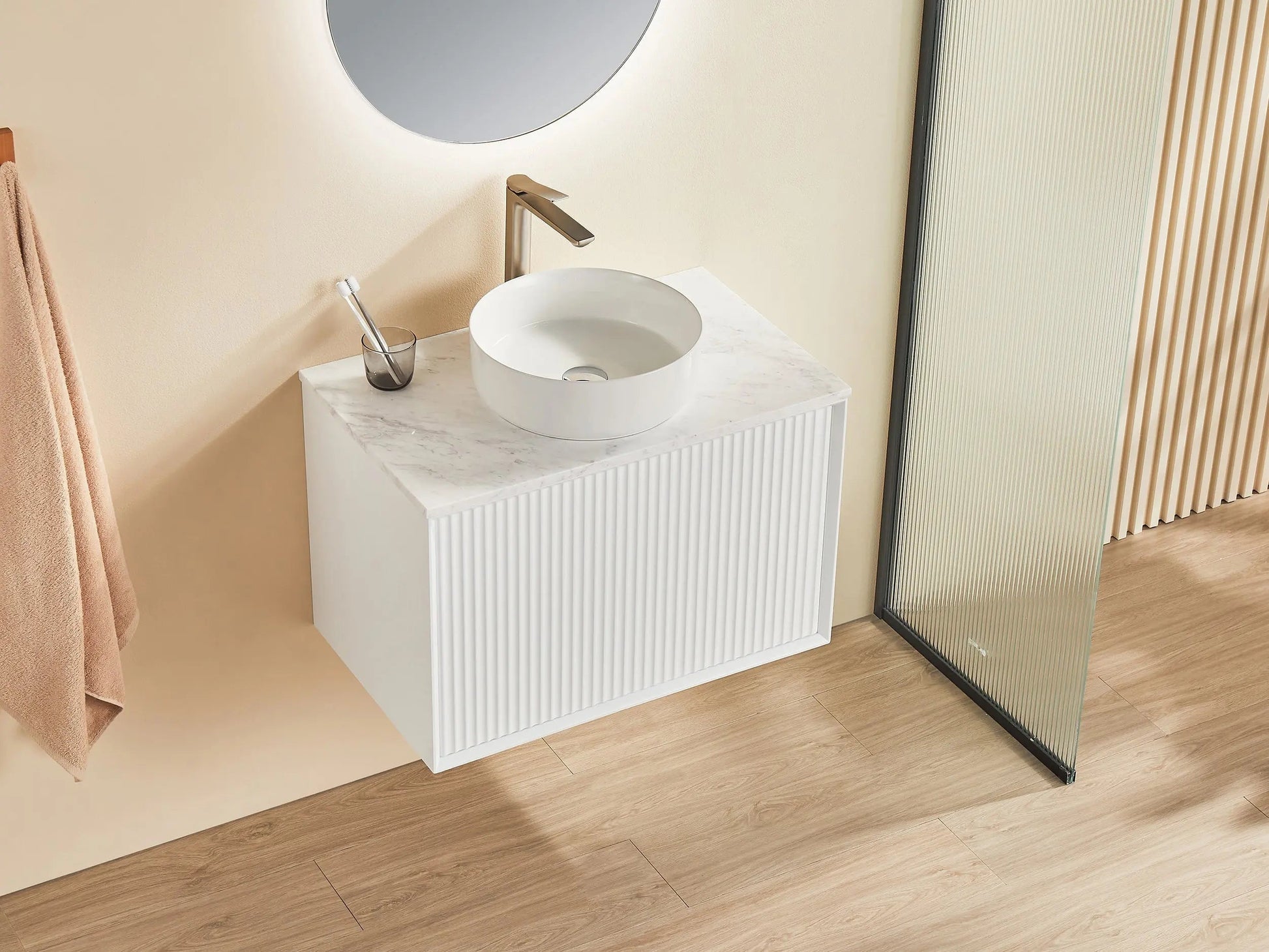 Kirribilli Wall Hung PVC Cabinet 750mm (Matte White) - Clearance Poseidon