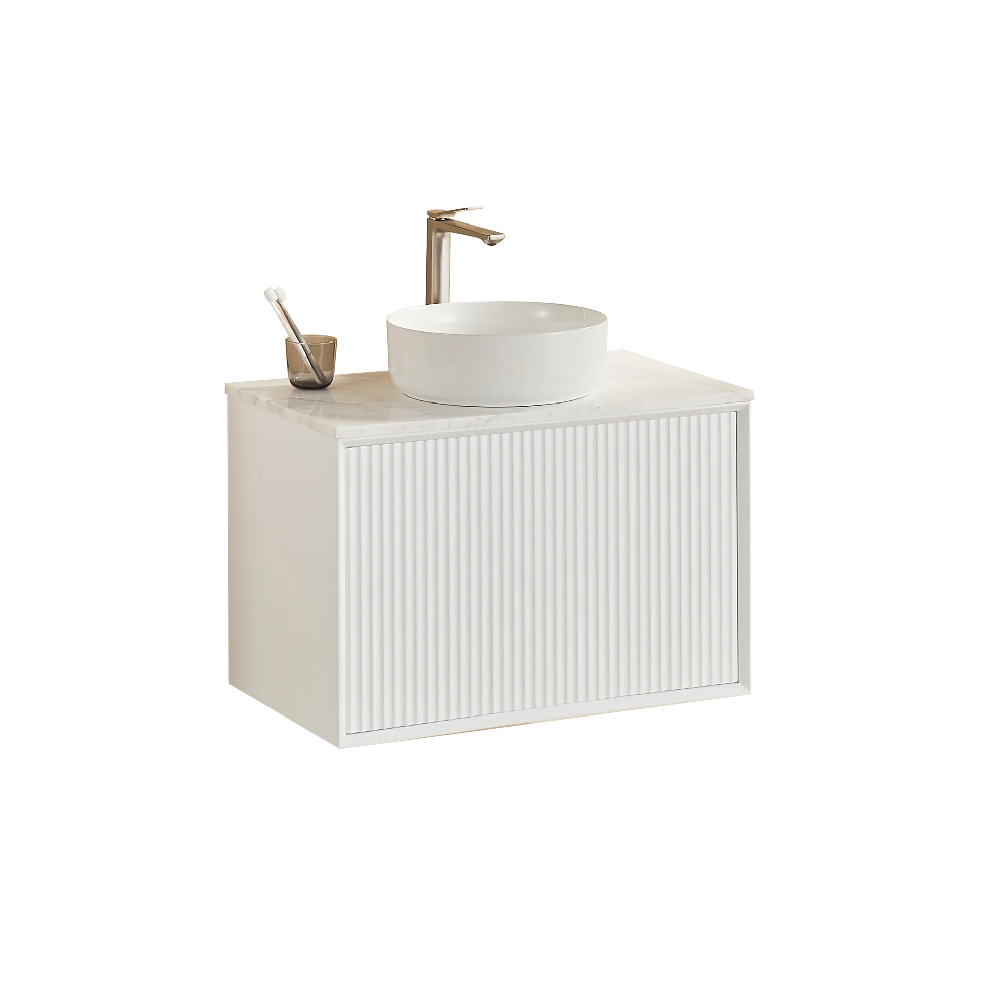 Kirribilli Wall Hung PVC Cabinet 750mm (Matte White) - Clearance Poseidon
