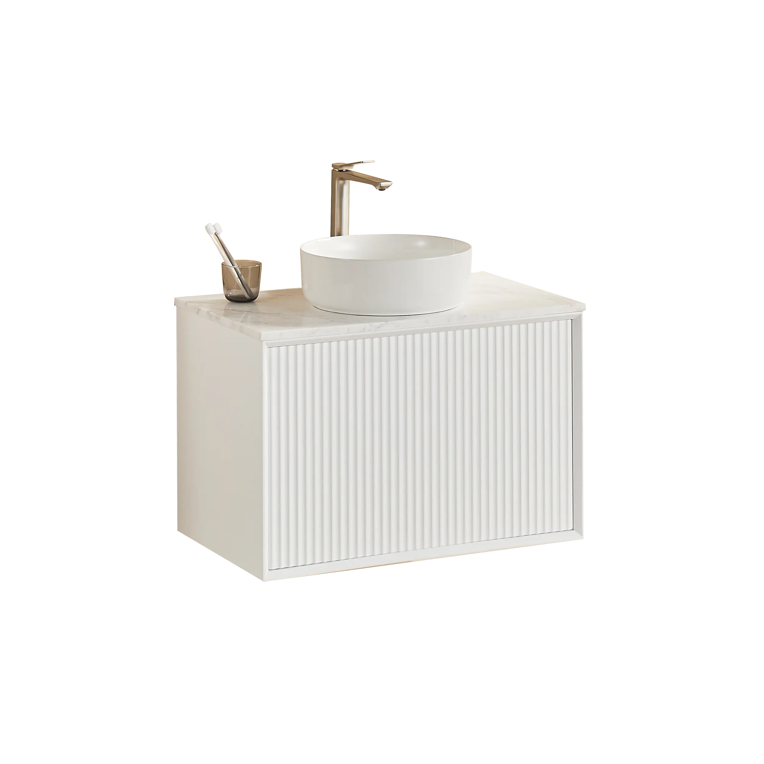 Kirribilli Wall Hung PVC Cabinet 750mm (Matte White) - Clearance Poseidon