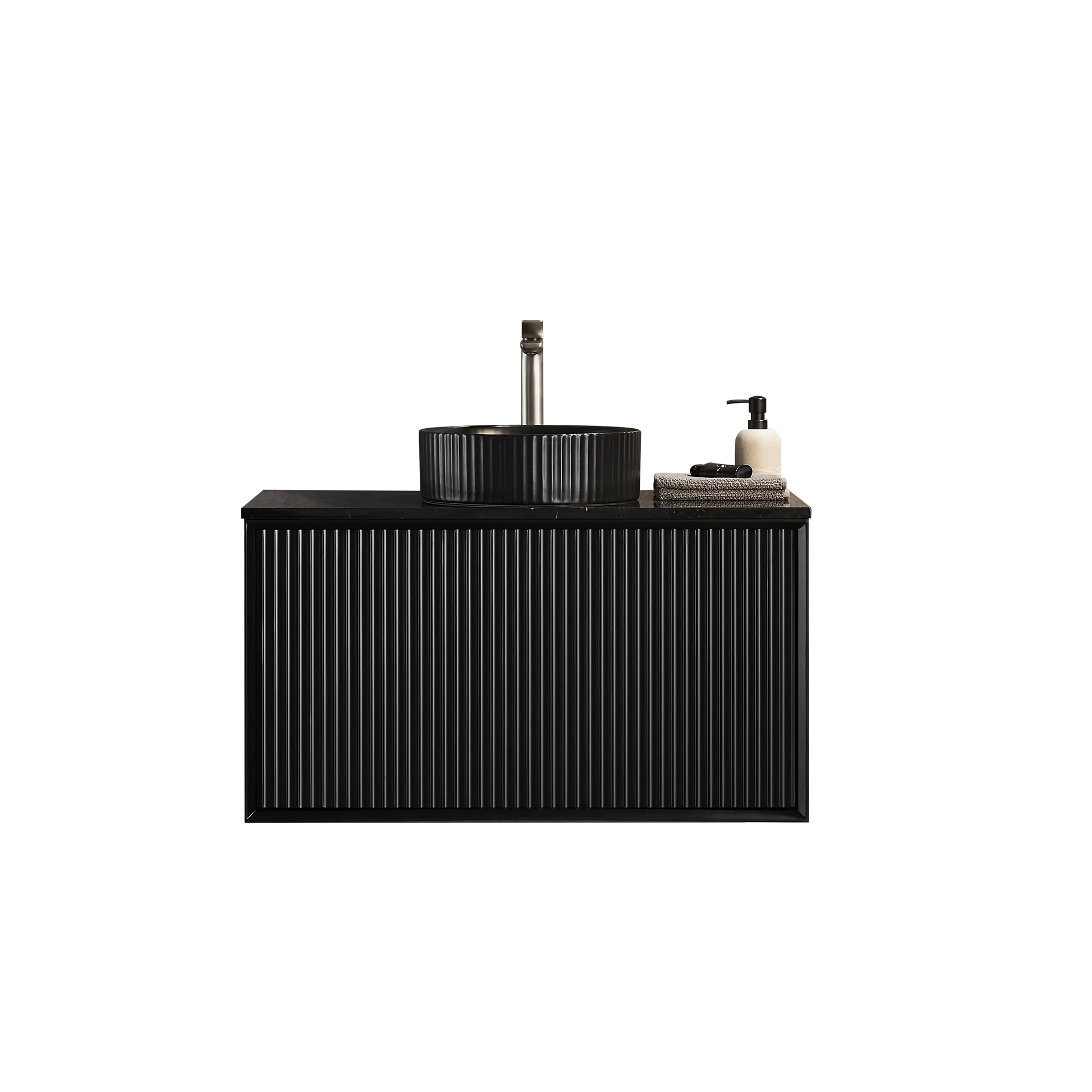 Kirribilli Wall Hung PVC Cabinet 900mm (Matte Black) - Clearance Poseidon