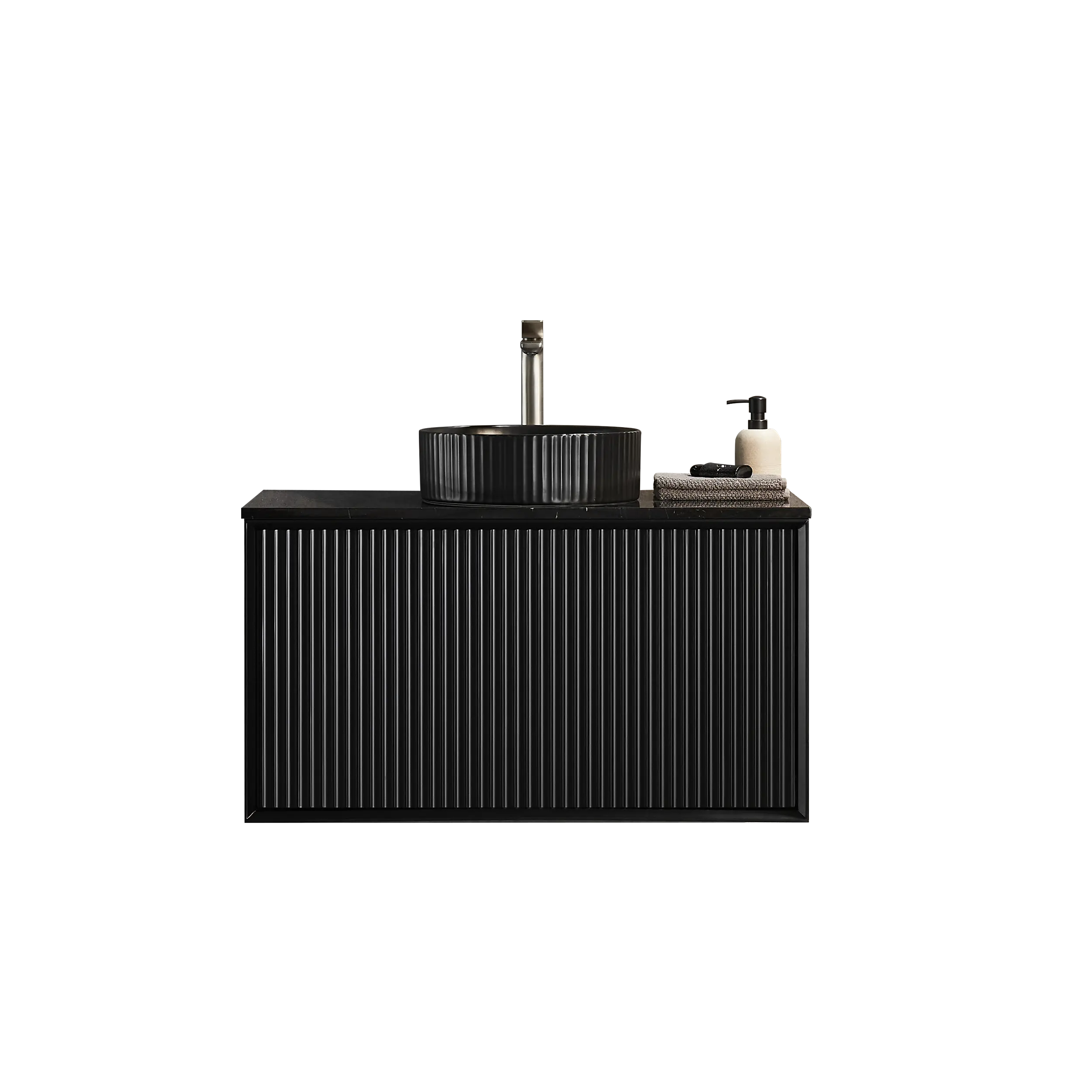 Kirribilli Wall Hung PVC Cabinet 900mm (Matte Black) - Clearance Poseidon