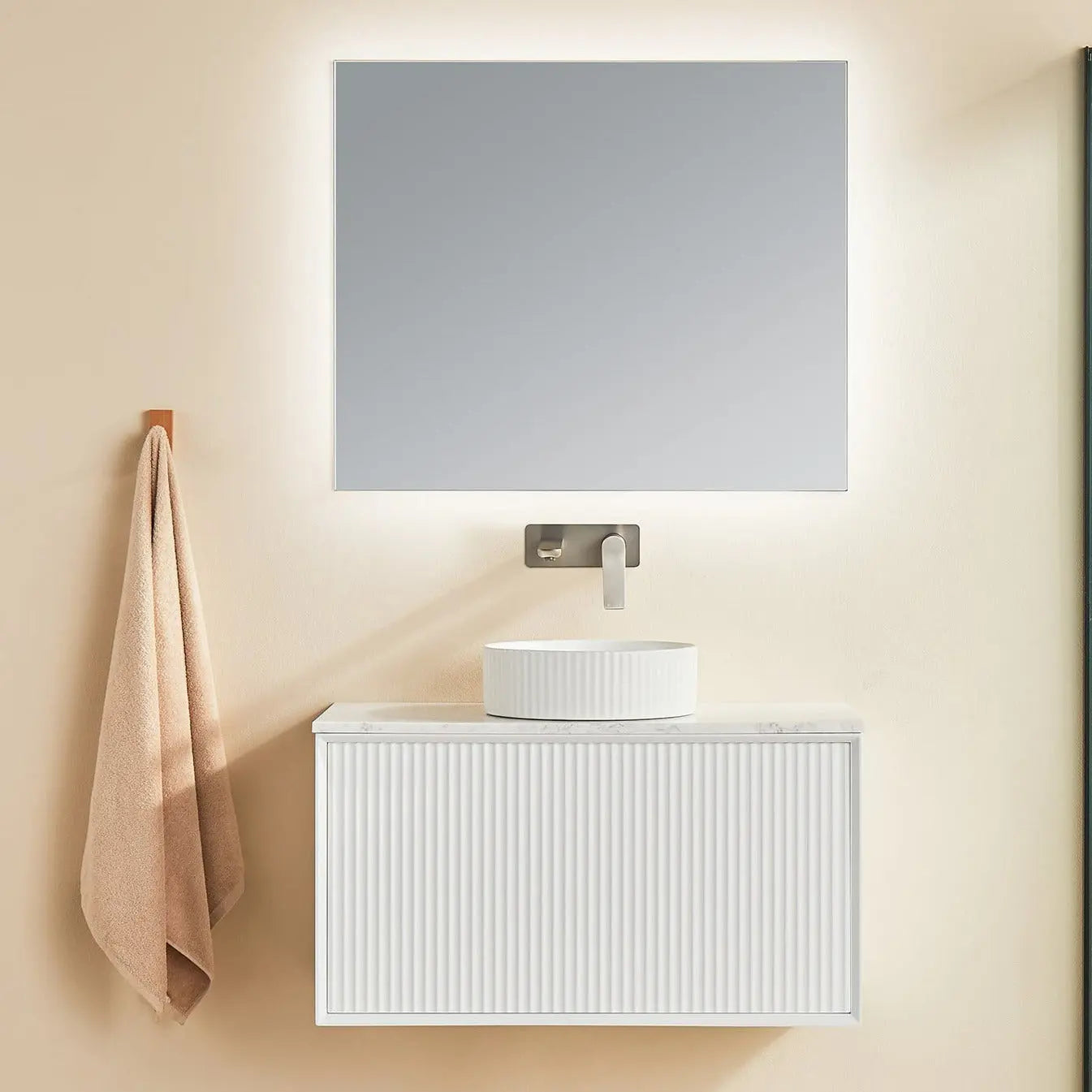 Kirribilli Wall Hung PVC Cabinet 900mm (Matte White) - Clearance Poseidon