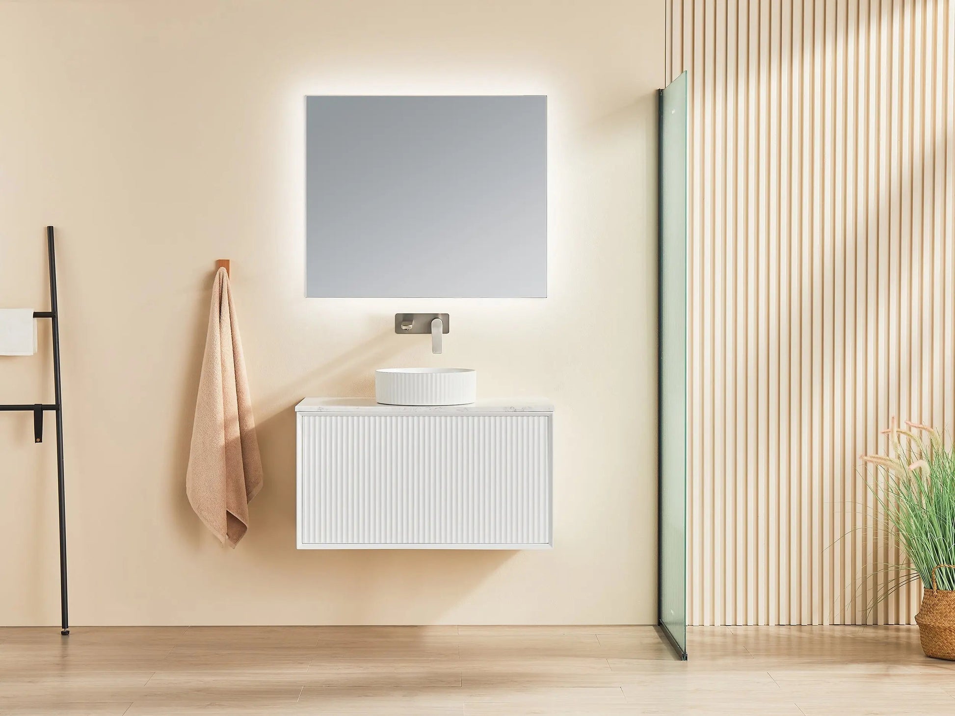 Kirribilli Wall Hung PVC Cabinet 900mm (Matte White) - Clearance Poseidon