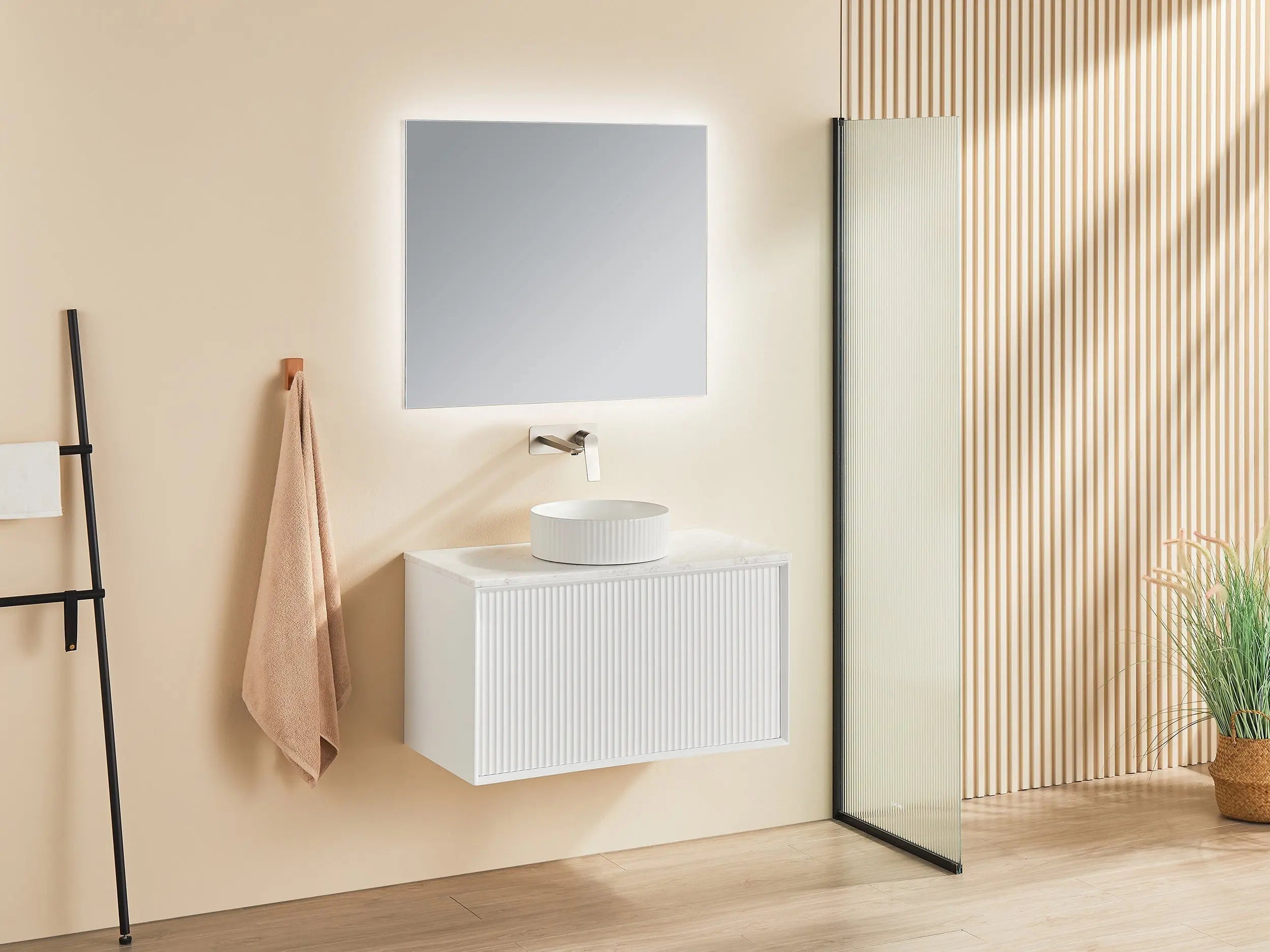 Kirribilli Wall Hung PVC Cabinet 900mm (Matte White) - Clearance Poseidon