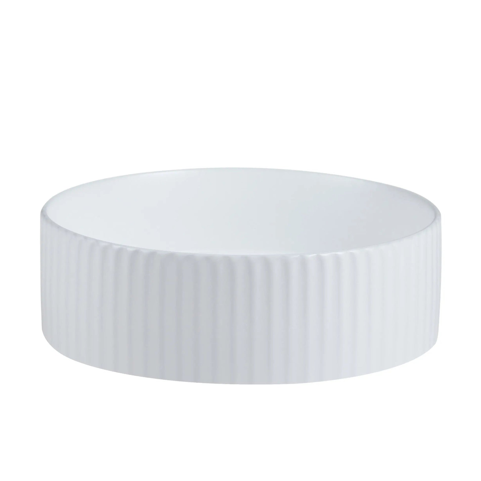 Cora 36 Counter-Top Fluted Round Basin- Gloss White mercioaustralia