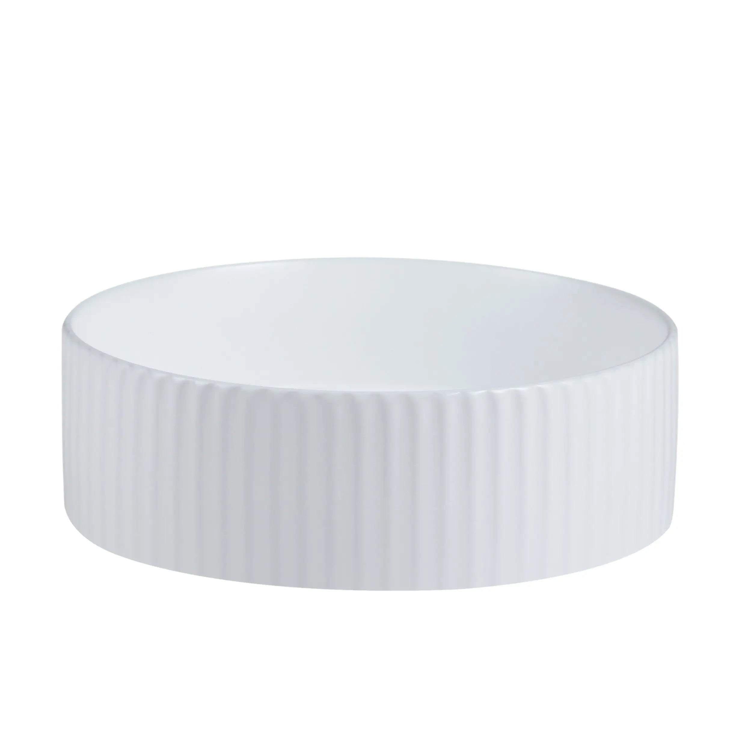 Cora 36 Counter-Top Fluted Round Basin- Gloss White mercioaustralia