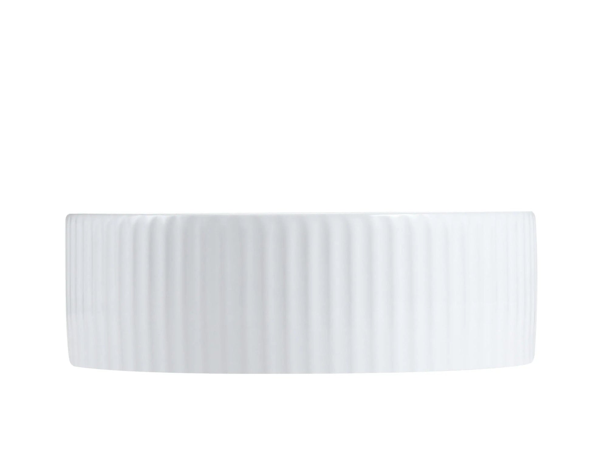 Cora 36 Counter-Top Fluted Round Basin- Gloss White mercioaustralia