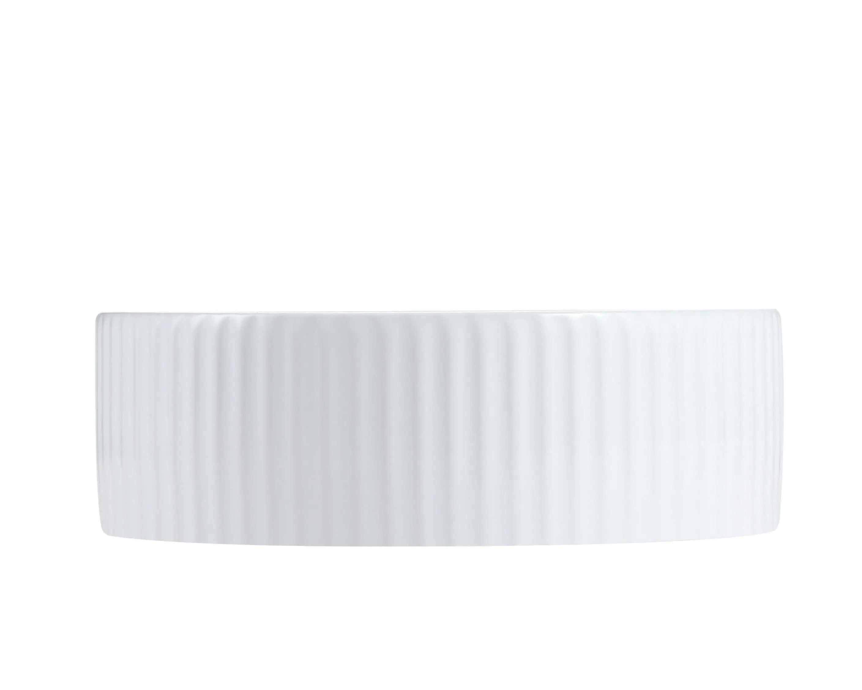 Cora 36 Counter-Top Fluted Round Basin- Gloss White mercioaustralia