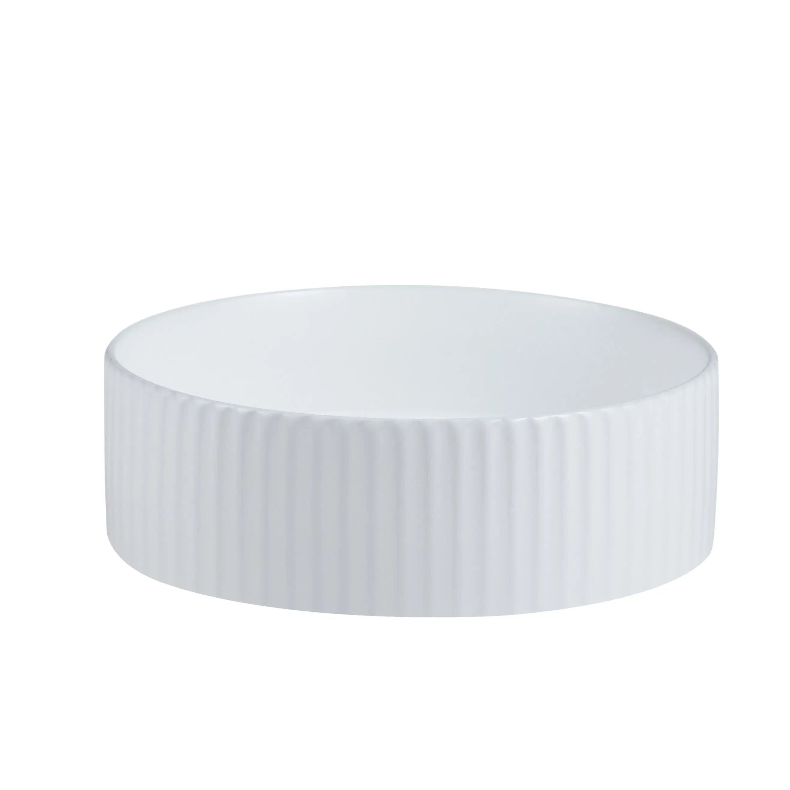 Cora 36 Counter-Top Fluted Round Basin- Matt White mercioaustralia
