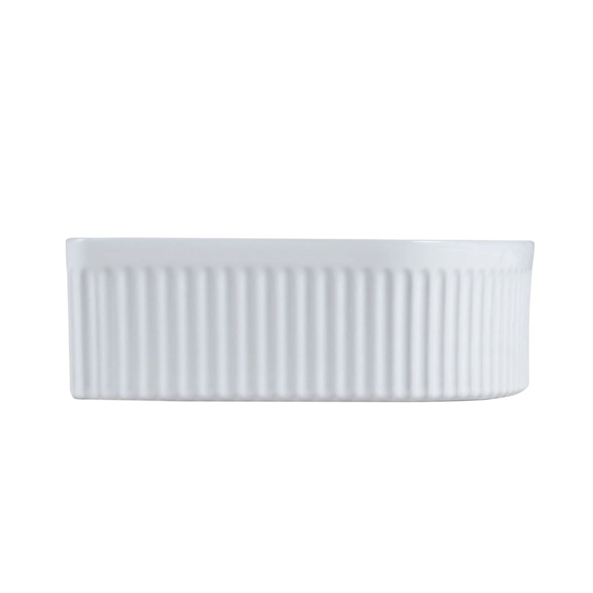Cora 40 Counter-Top Fluted Arch Basin - Gloss White mercioaustralia