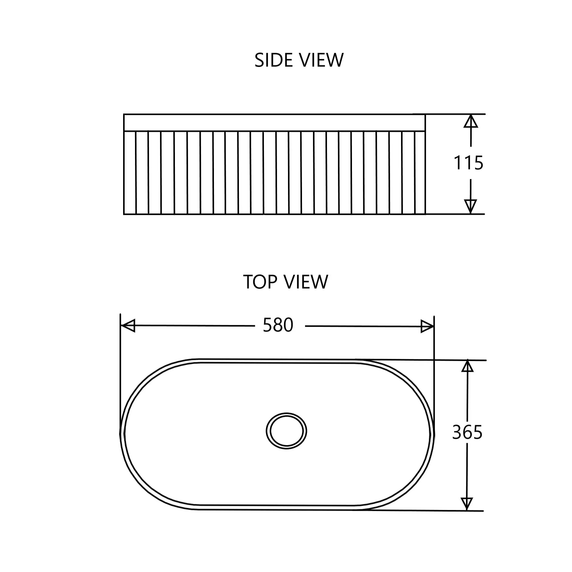 Cora 58 Counter-Top Fluted Oval Basin - Gloss White mercioaustralia