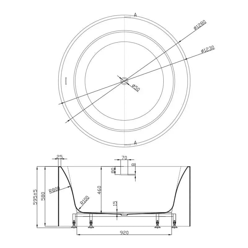 Como Groove Fluted Freestanding Bath 1280X1280X595MM Poseidonbk