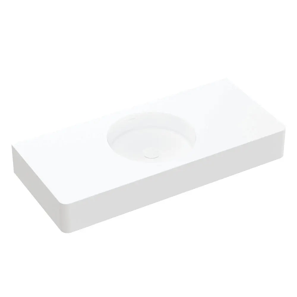 Encanto 1000 Solid Surface Wall Basin, No Tap Hole fienza