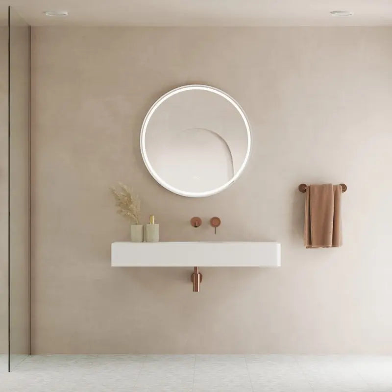 Encanto 1000 Solid Surface Wall Basin, No Tap Hole fienza