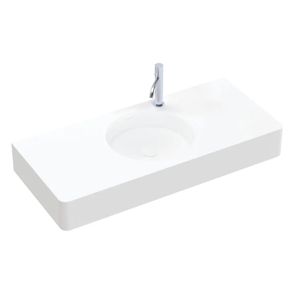 Encanto 1000 Solid Surface Wall Basin, 1 Tap Hole fienza