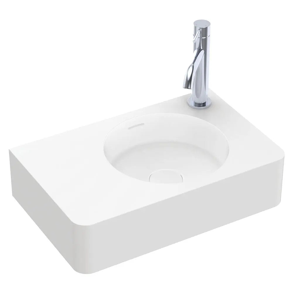Encanto 470 Solid Surface Wall Basin, 1 Tap Hole fienza
