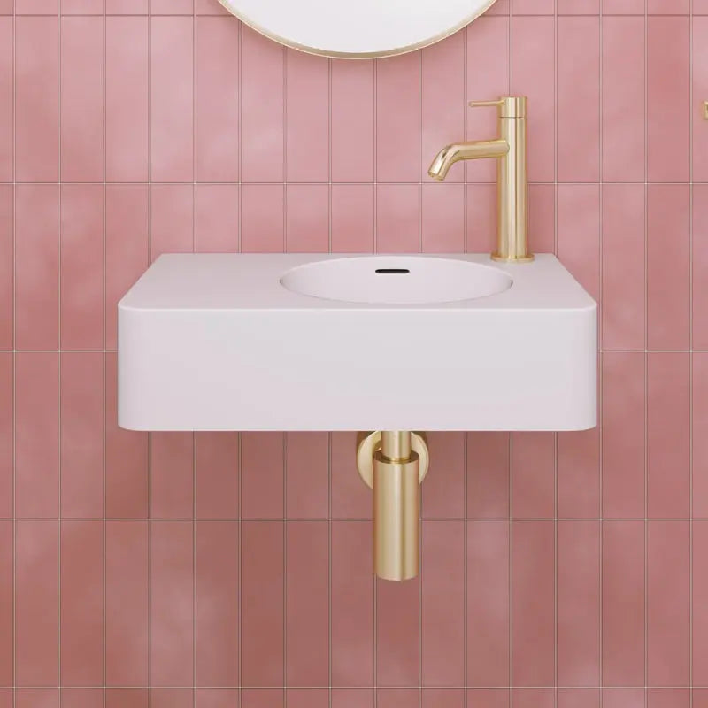 Encanto 470 Solid Surface Wall Basin, 1 Tap Hole fienza