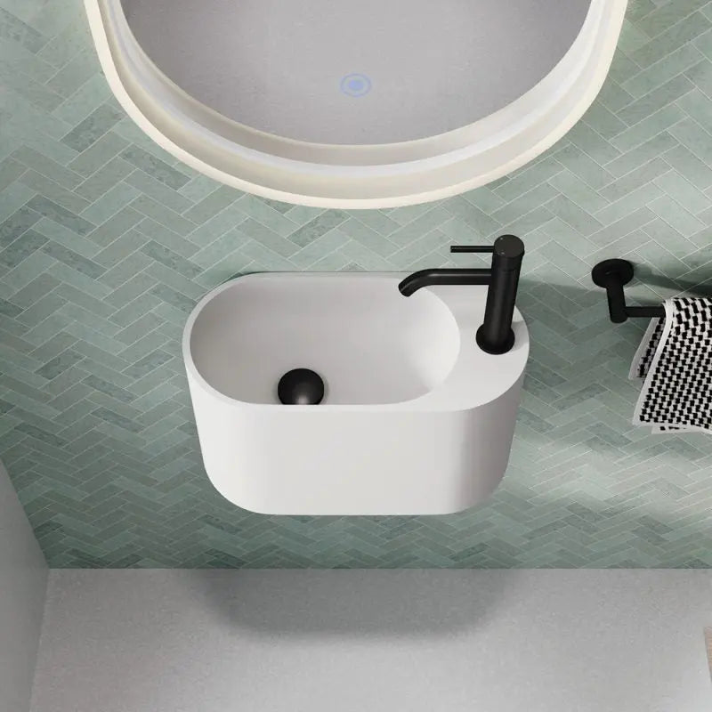 Ari Solid Surface Wall Basin, 1 Tap Hole fienza