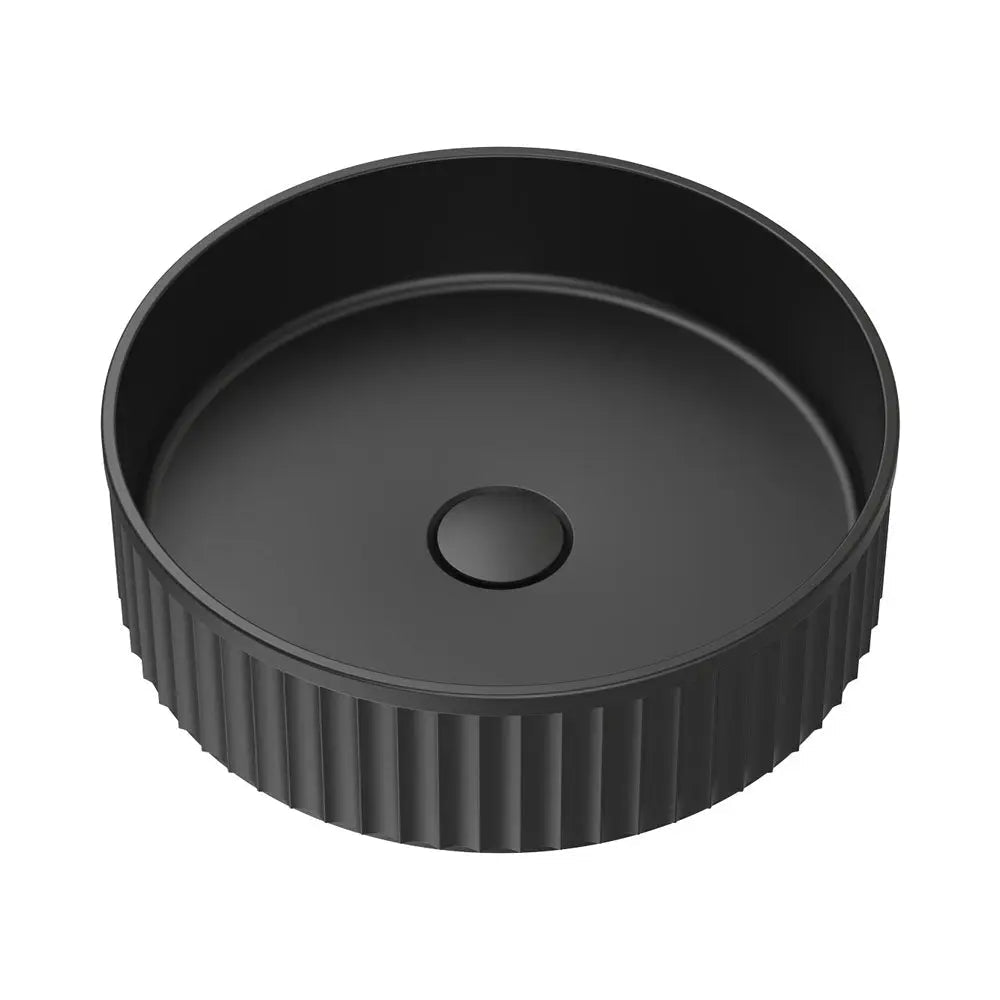 Minka Round Solid Surface Above Counter Basin, Matte Black fienza