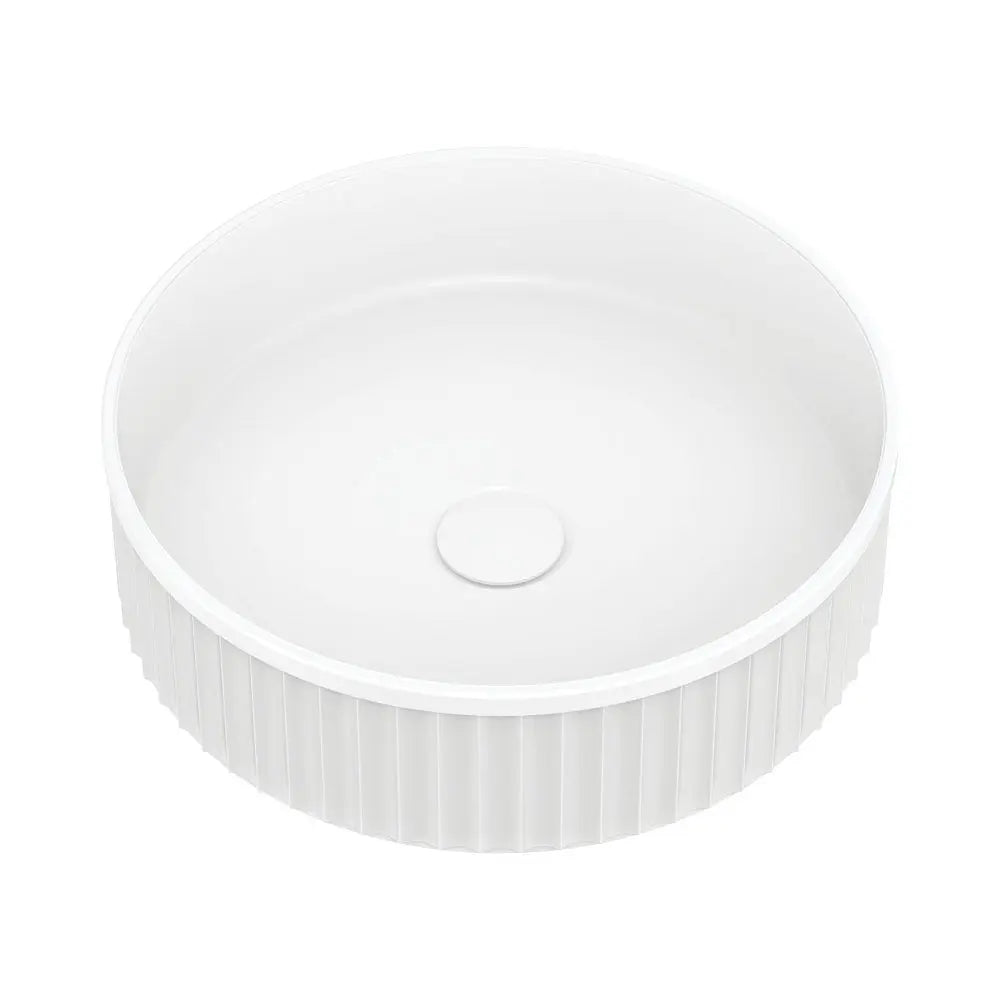 Minka Round Solid Surface Above Counter Basin, Matte White fienza