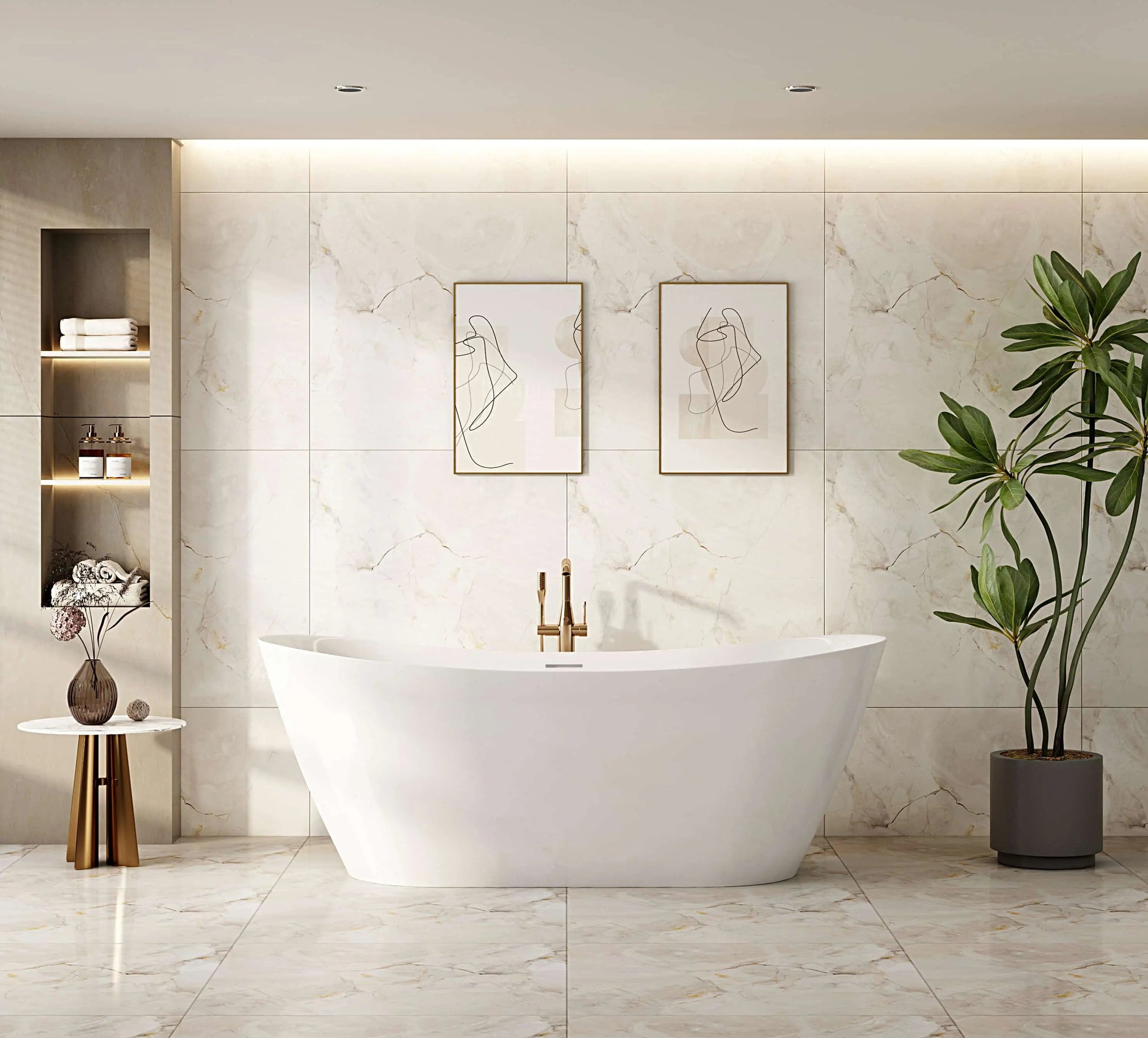 Disney Ultra-Thin Freestanding Bathtub - Gloss White mercioaustralia