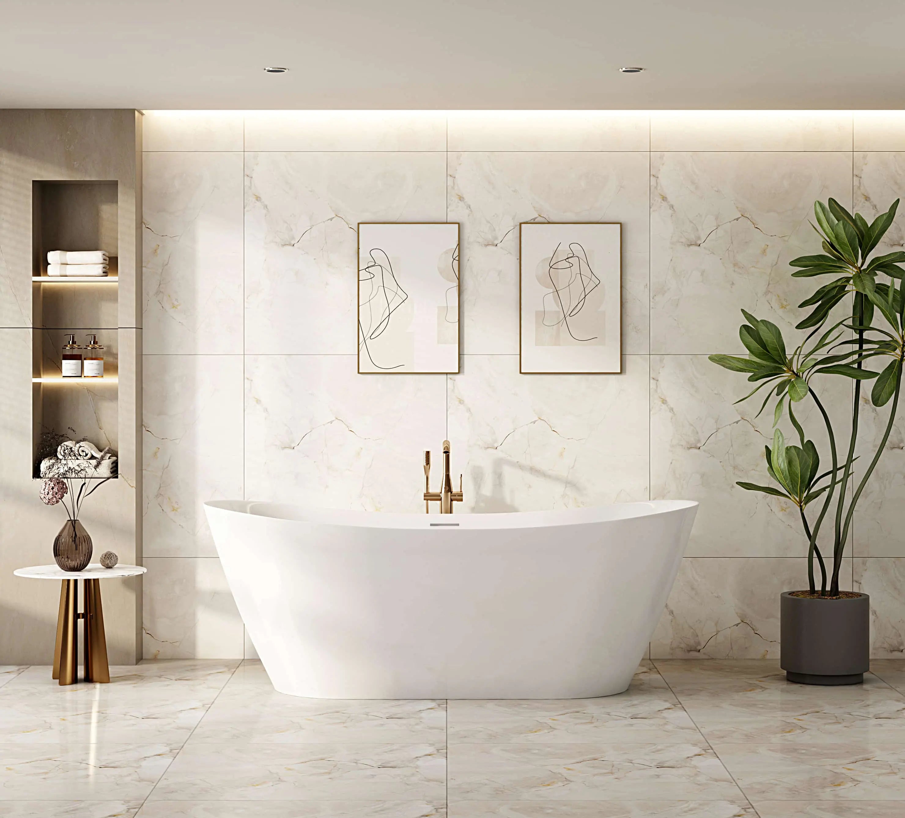 Disney Ultra-Thin Freestanding Bathtub - Gloss White mercioaustralia