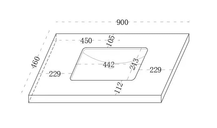 Diamond Vanity Top with integrated Undermount Basin Poseidonbk