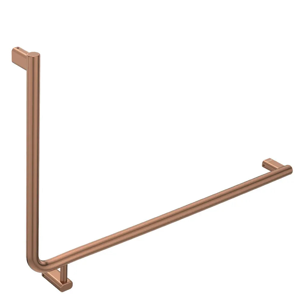 90° Care Slimline Right-Hand Grab Rail, Brushed Copper fienza