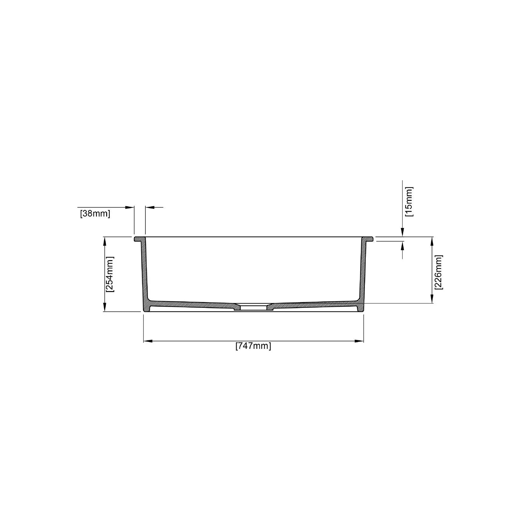 Gloss White Camden Fireclay Kitchen Sink Single Bowl 810*480*254mm Poseidonbk