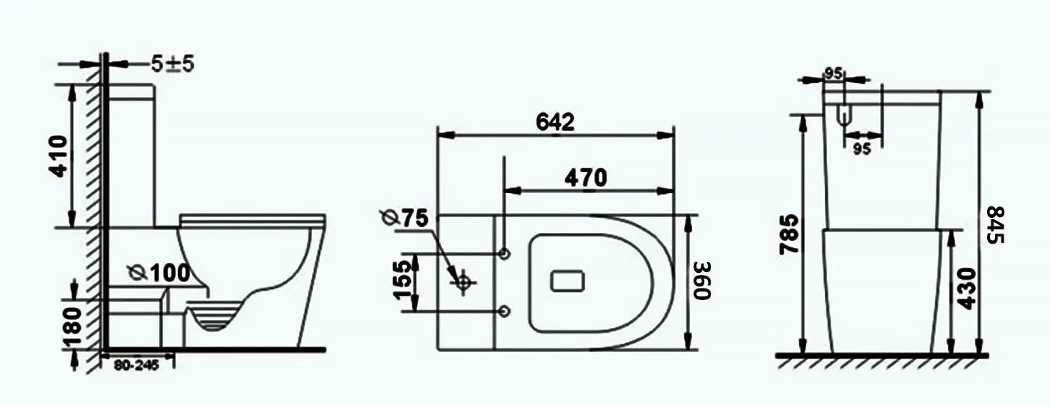Bagno D'Oro Finley Rimless Toilet Suite Bagno D'Oro