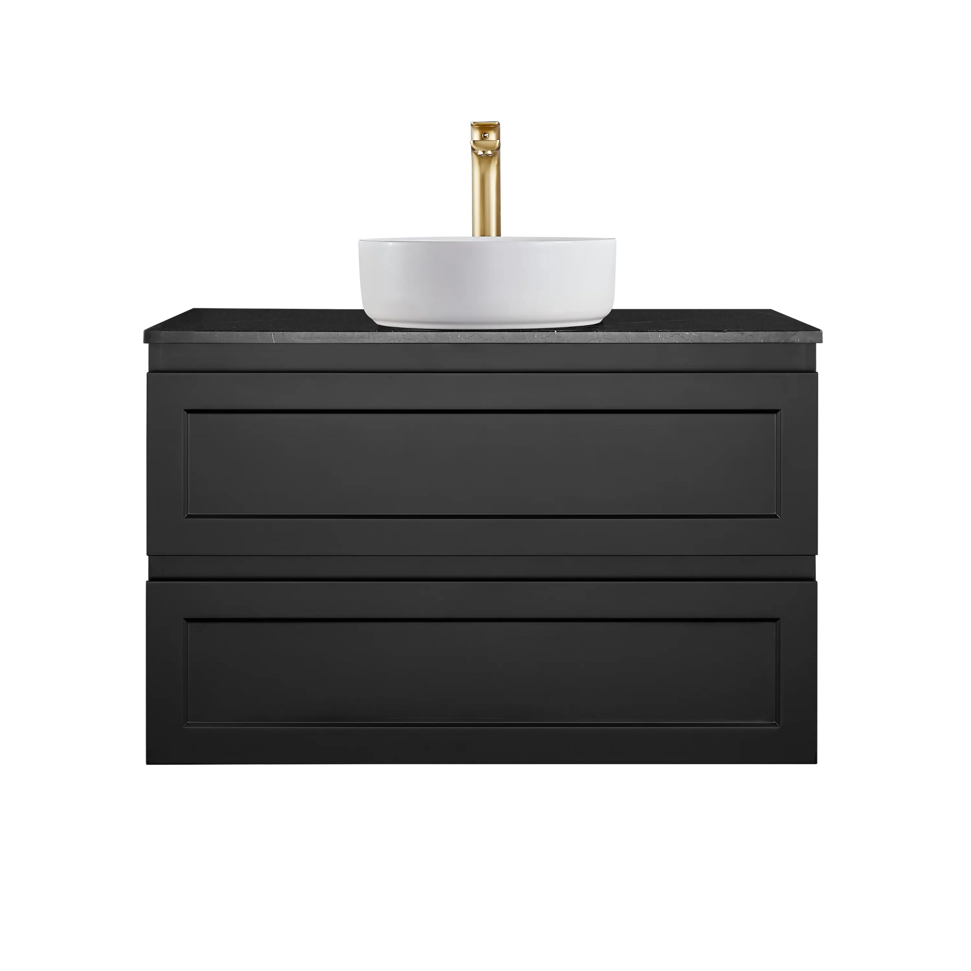 Fremantle PVC Wall Hung Cabinet Vanity 900mm (Matte Black) Poseidon