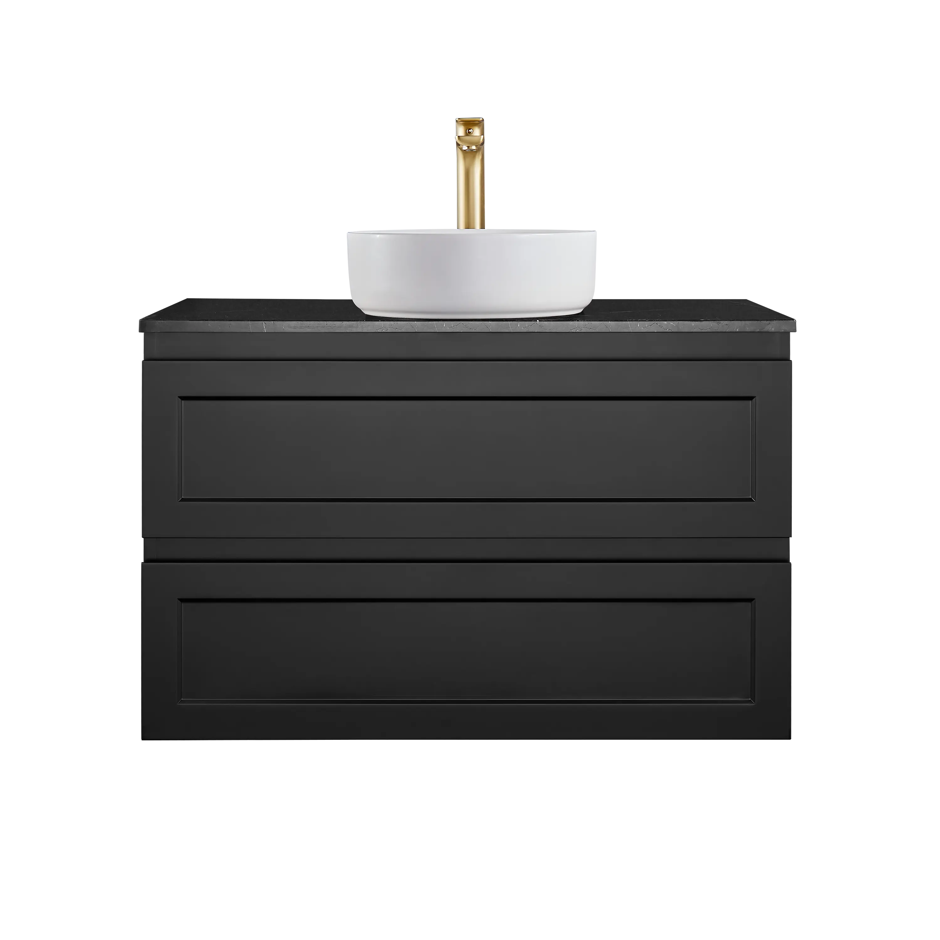 Fremantle PVC Wall Hung Cabinet Vanity 900mm (Matte Black) Poseidon