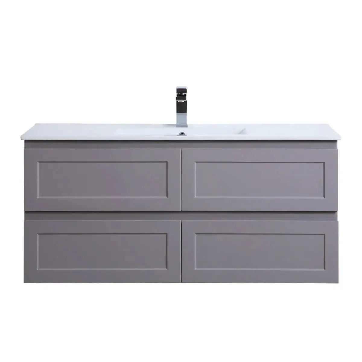 Fremantle PVC Wall Hung Cabinet Vanity 1200mm (Matte Grey) (Single Bowl/Double Bowl) - Clearance Poseidon