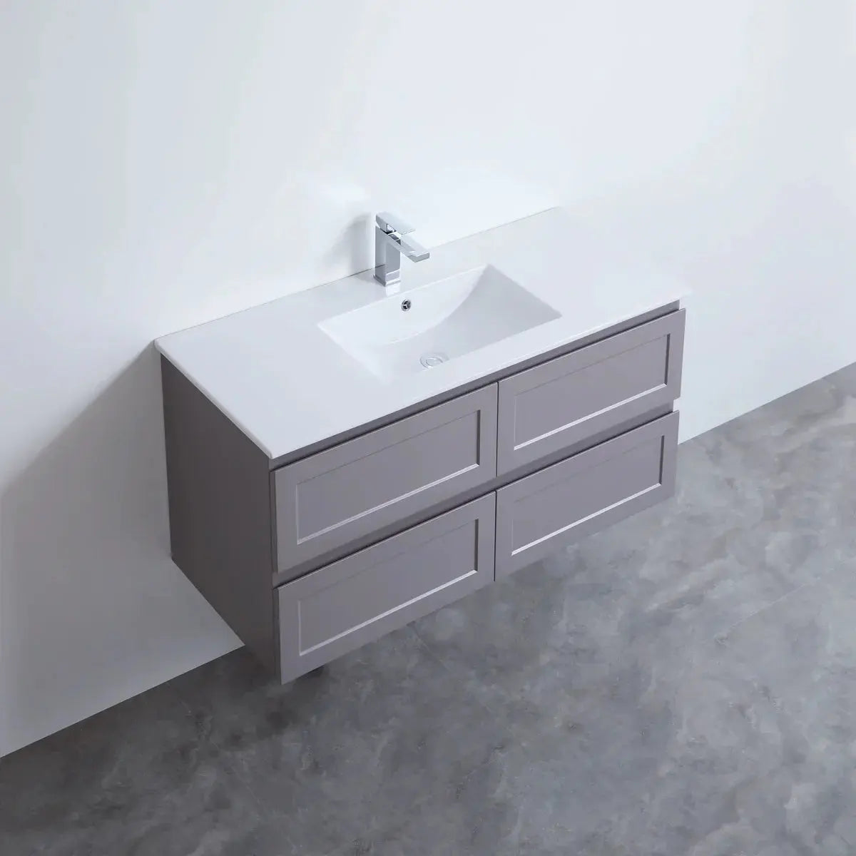 Fremantle PVC Wall Hung Cabinet Vanity 1200mm (Matte Grey) (Single Bowl/Double Bowl) - Clearance Poseidon