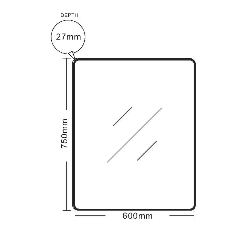 Aluminum Framed 600mm  Rectangular Mirror- Brushed Gold mercioaustralia