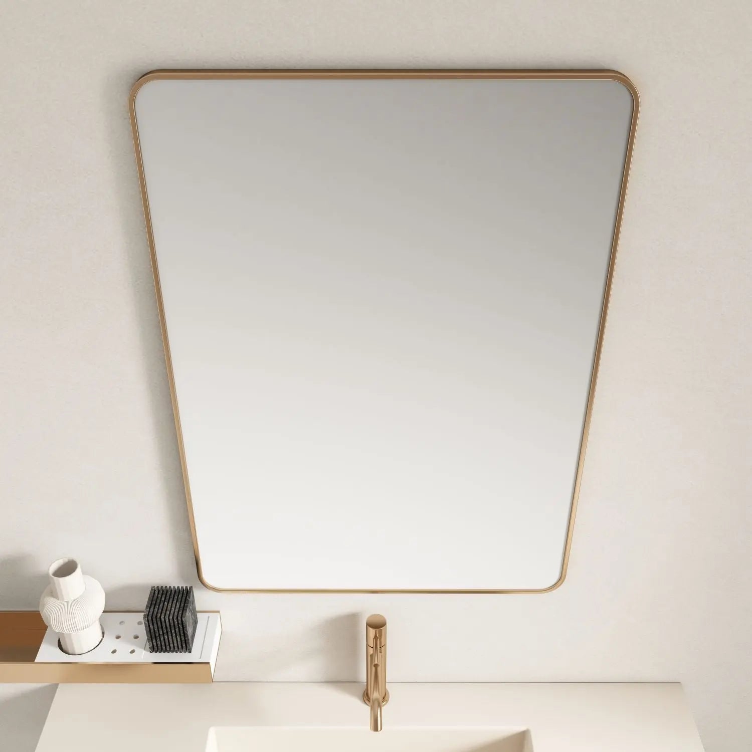 Aluminum Framed 600mm  Rectangular Mirror- Brushed Gold mercioaustralia