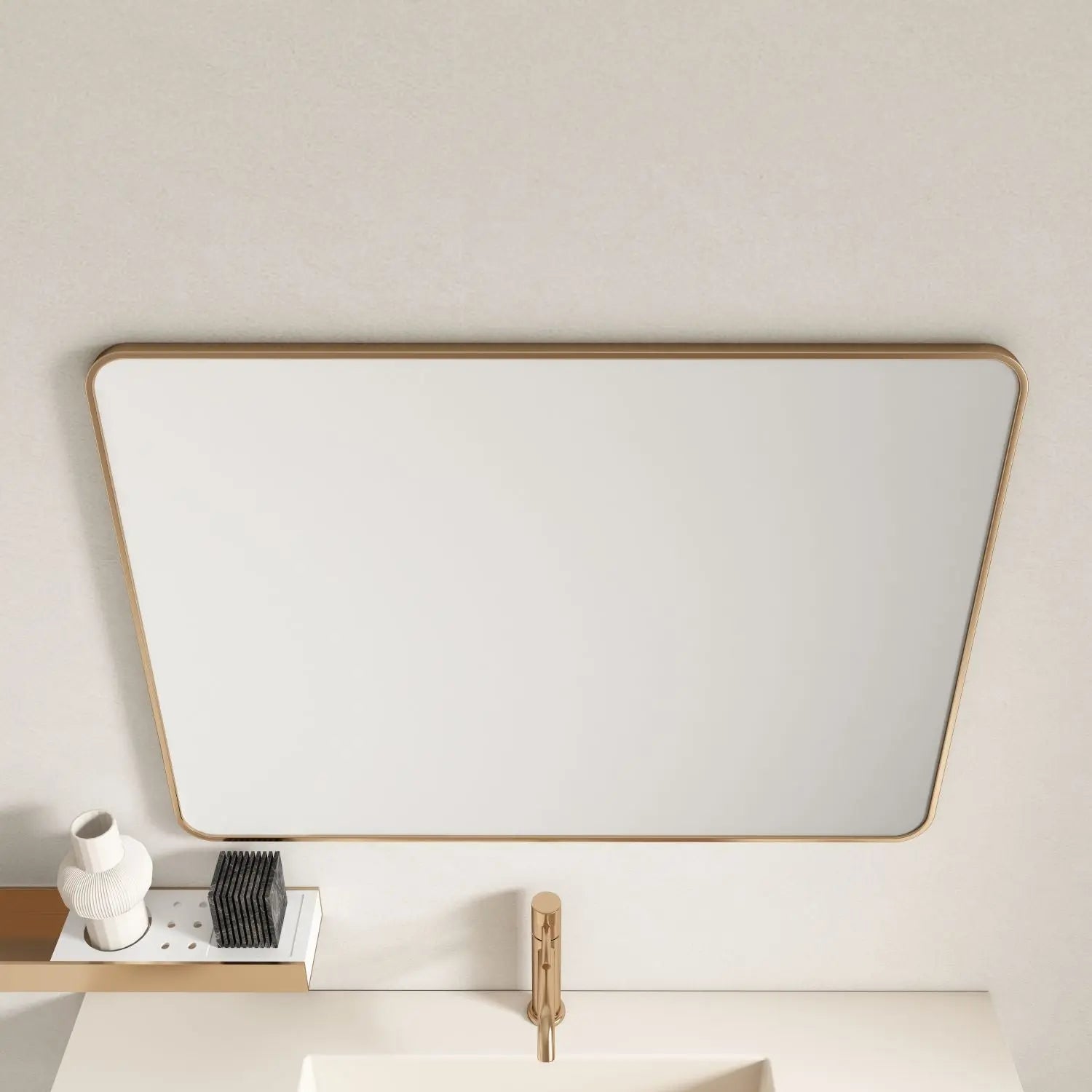 Aluminum Framed 900mm Rectangular Mirror - Brushed Gold mercioaustralia