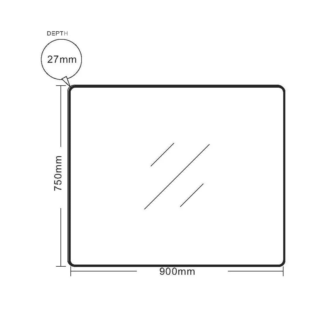 Aluminum Framed 900mm Rectangular Mirror - Brushed Gold mercioaustralia