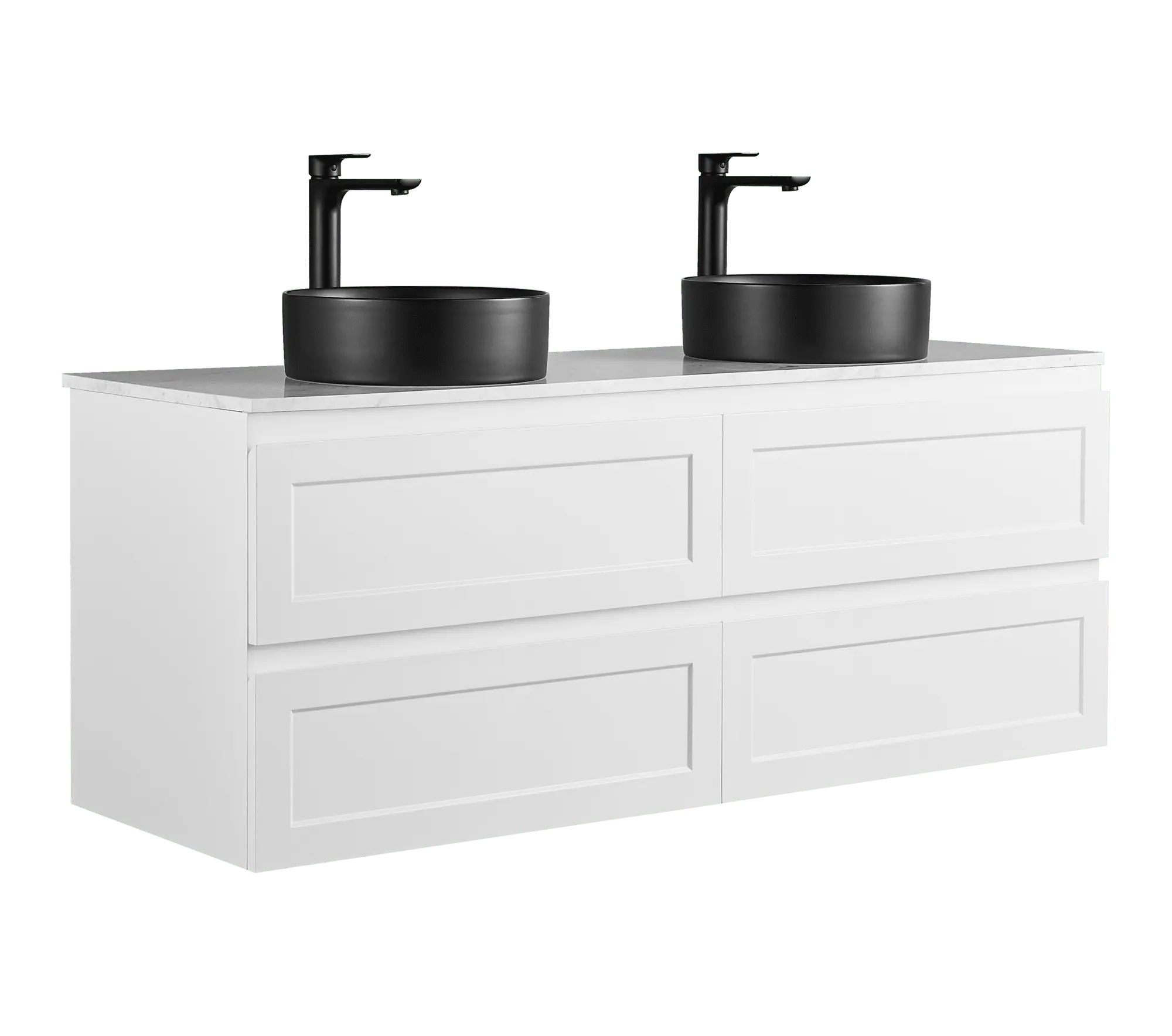 Fremantle PVC Wall Hung Cabinet Vanity 1500mm (Matte White) (Single/Double Bowl) Poseidon