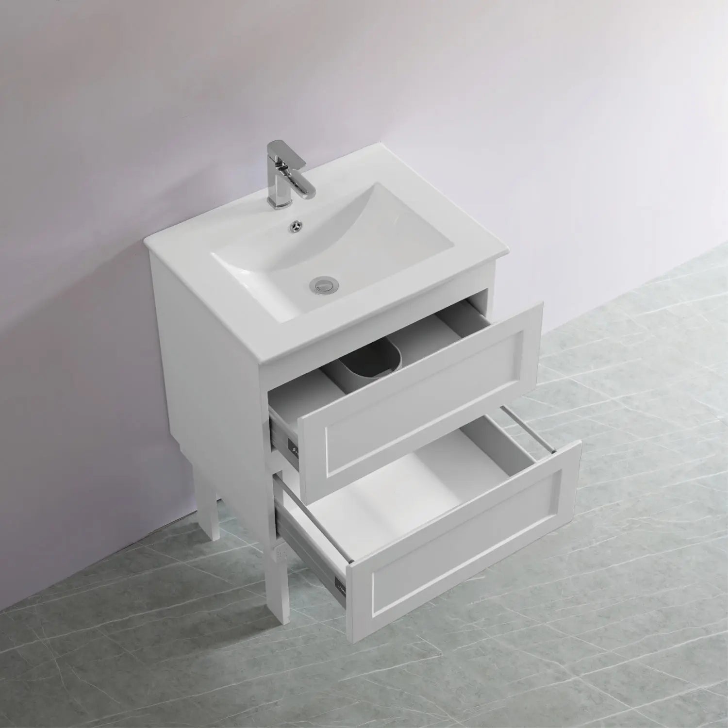 Fremantle PVC Wall Hung Cabinet Vanity 600mm (Matte White) Poseidon