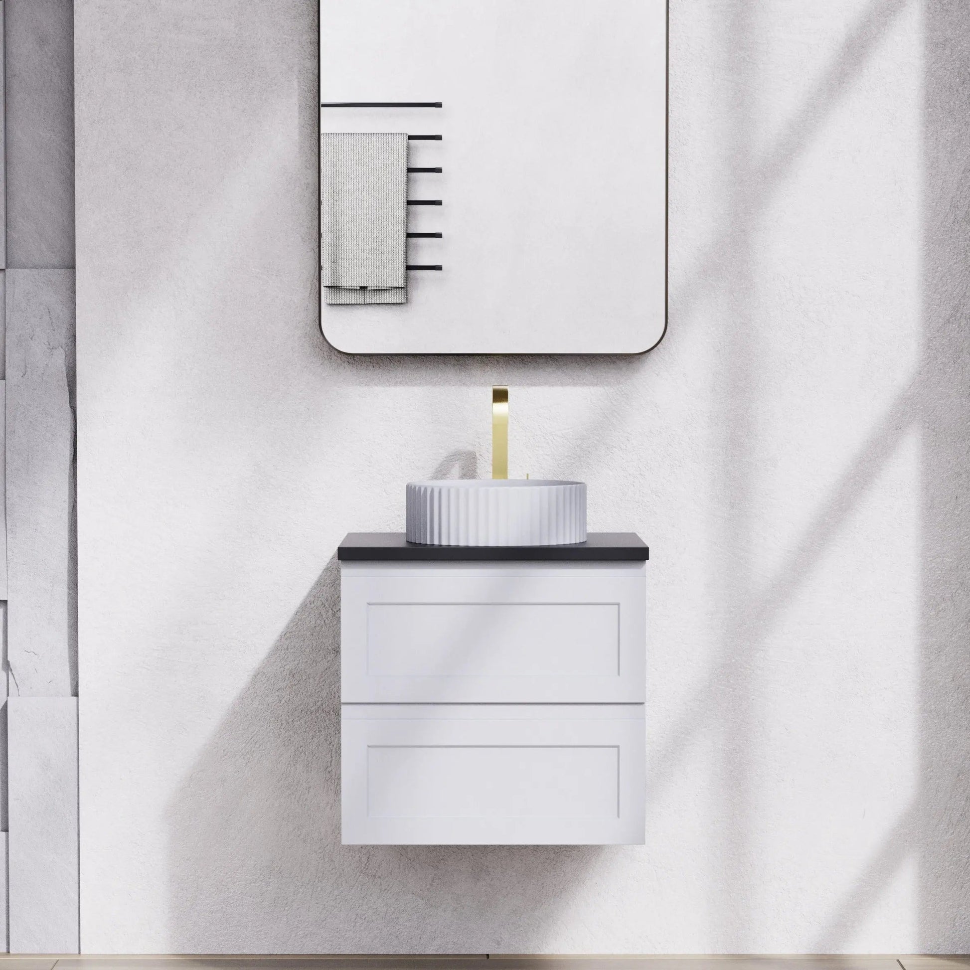 Fremantle PVC Wall Hung Cabinet Vanity 600mm (Matte White) Poseidon