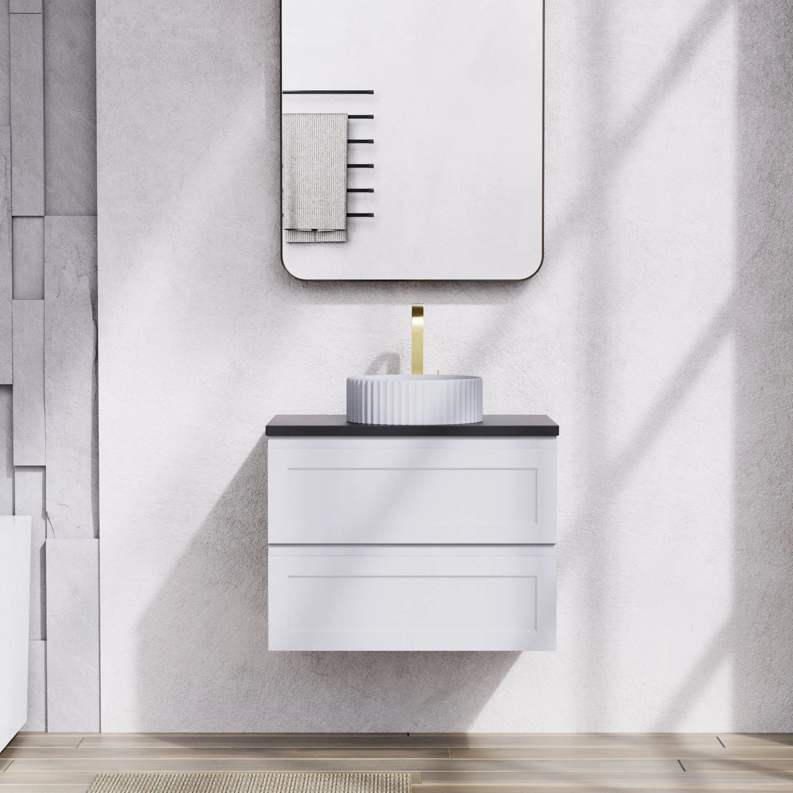 Fremantle PVC Wall Hung Cabinet Vanity 750mm (Matte White) Poseidon