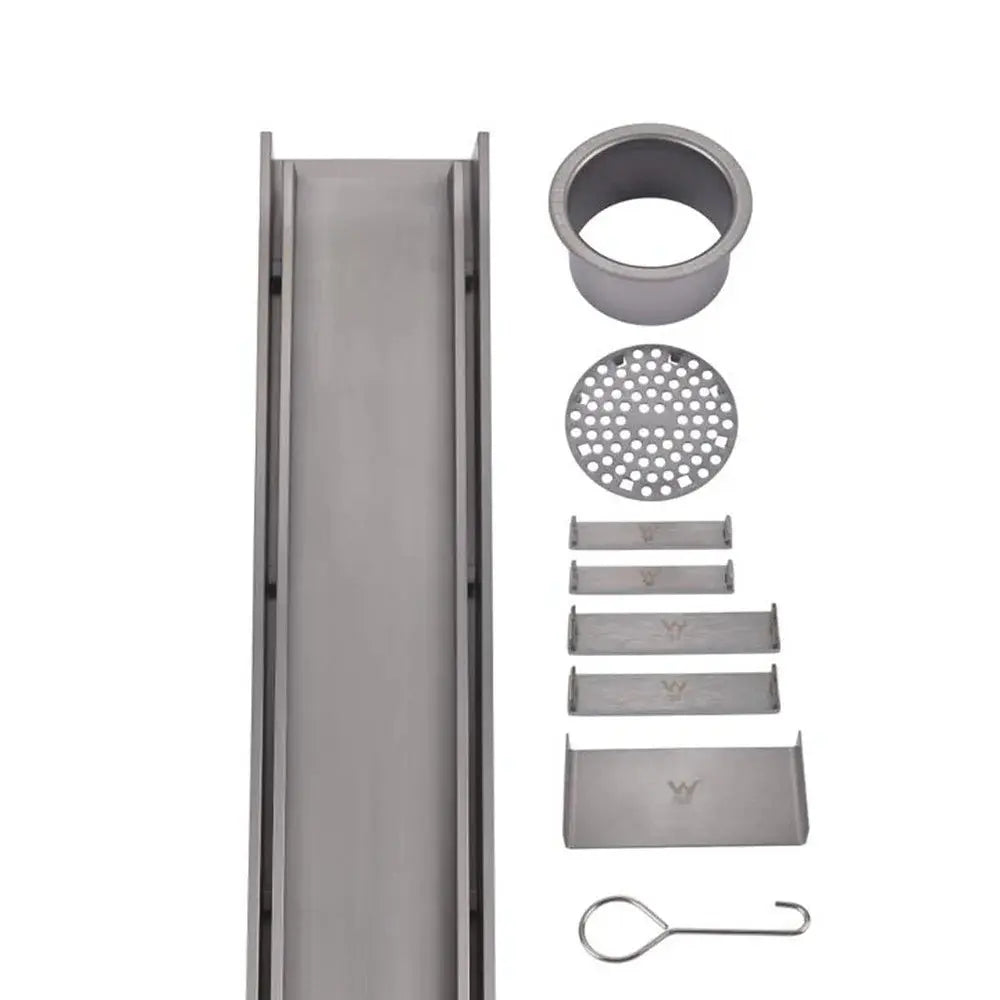 Wide Gun Metal Tile Insert Floor Grate 600~3000 (L) X 100 (W) MM Somer