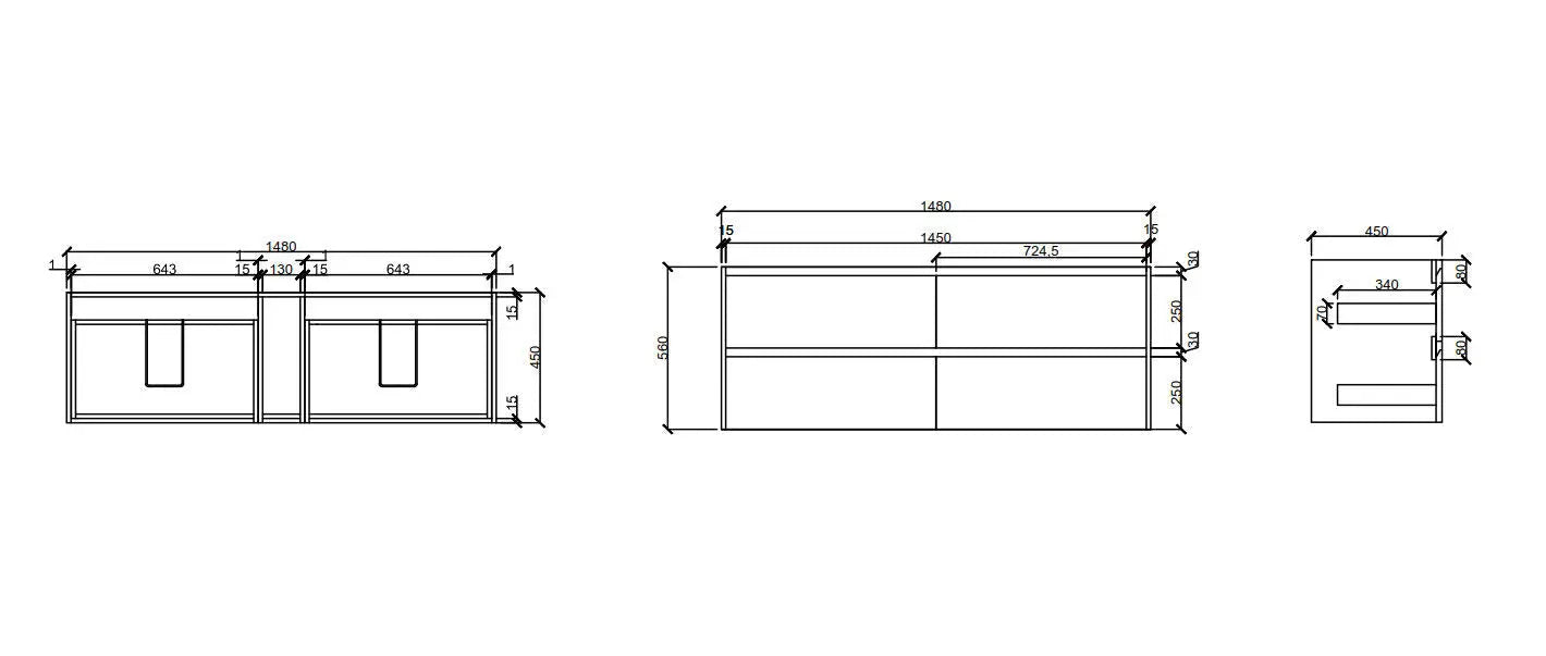 HERA 1500mm Wall-Hung Vanity - Tas Oak mercioaustralia