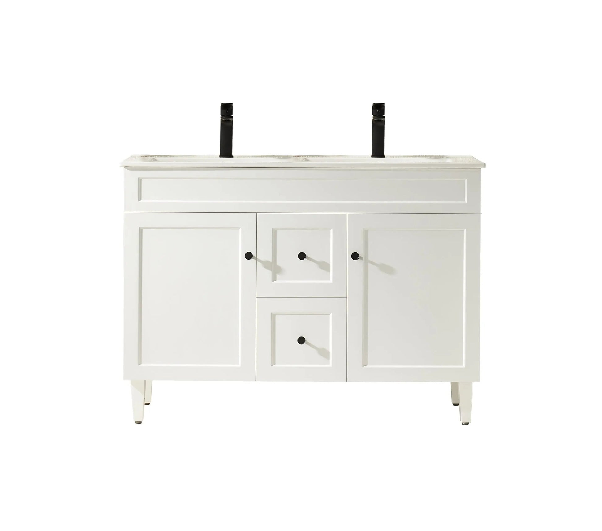 Harrington Floor PVC Cabinet Vanity 1200mm (Matte White) (Double Bowl) Poseidon
