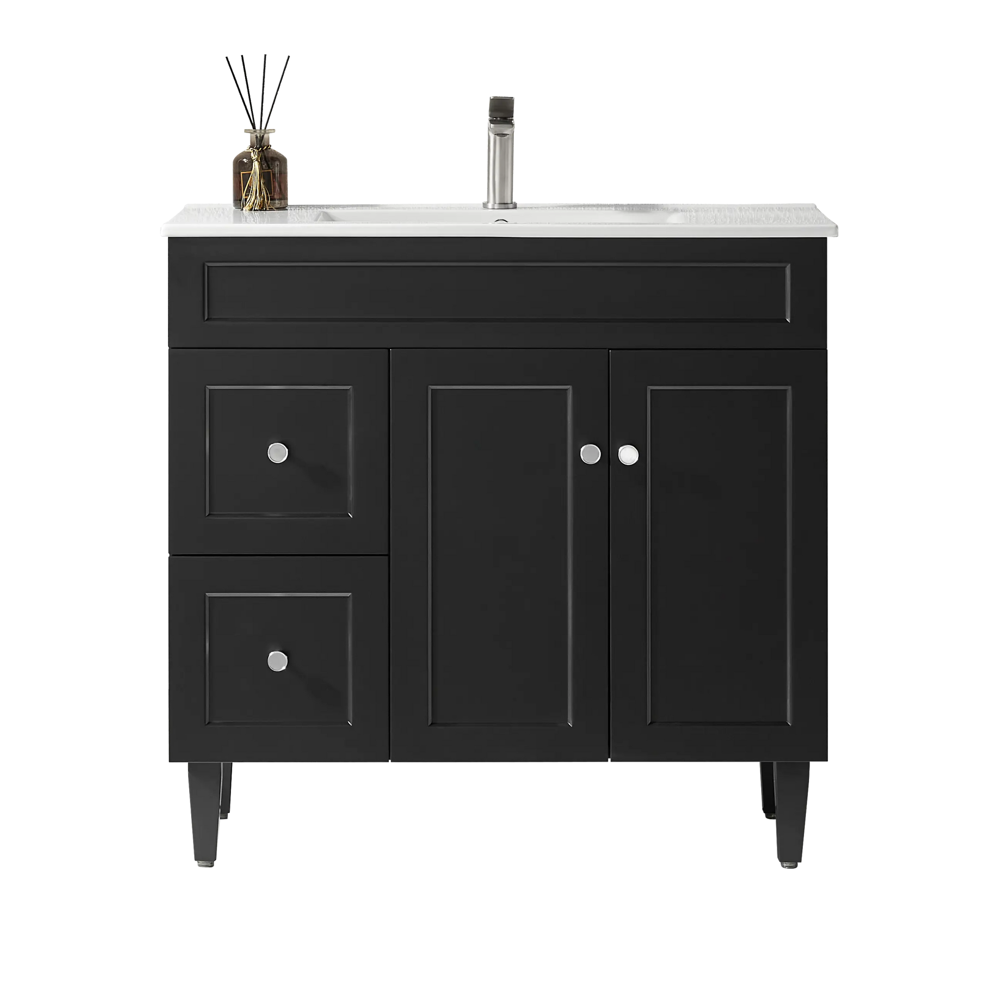 Harrington Freestanding PVC Vanity 900mm (Matte Black) Poseidon